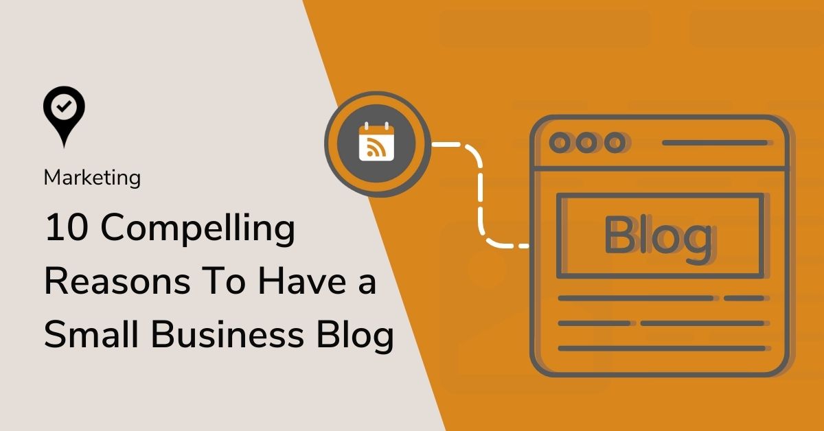 Graphic that reads small business blog.