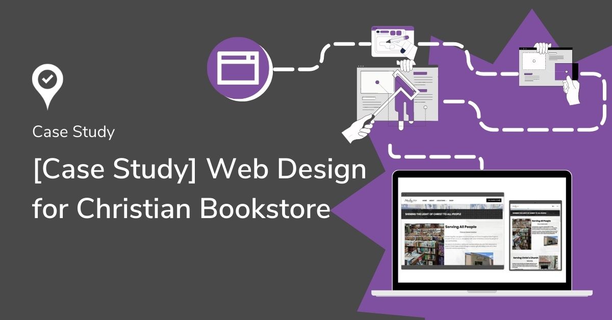 Graphic that reads Web Design for Christian Bookstore