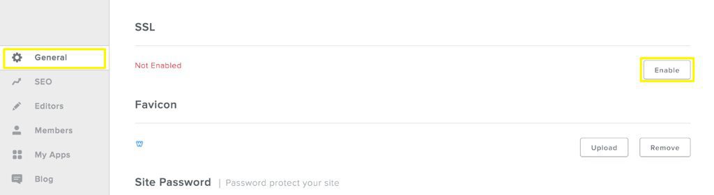 How to Enable SSL for Wix, Squarespace, and Duda Screenshot showing SSL certificate not enabled on a Weebly website.