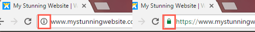 How to Enable SSL for Wix, Squarespace, and Duda Screenshot showing a Wix website with the lock disabled and with the lock enabled.