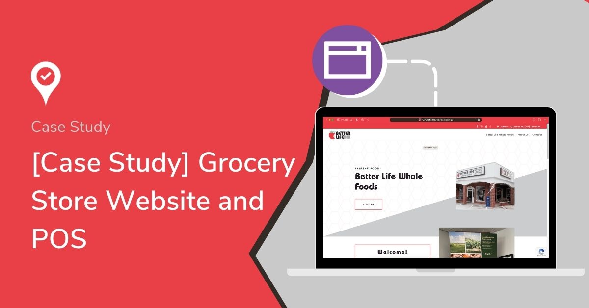 Graphic that reads grocery store website and POS.