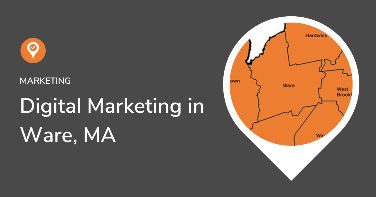 Graphic that reads digital marketing in ware mass